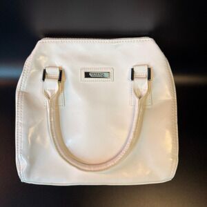 Versace Parfum White Patent Leather‎ Satchel Bag Designer Purse Handbag